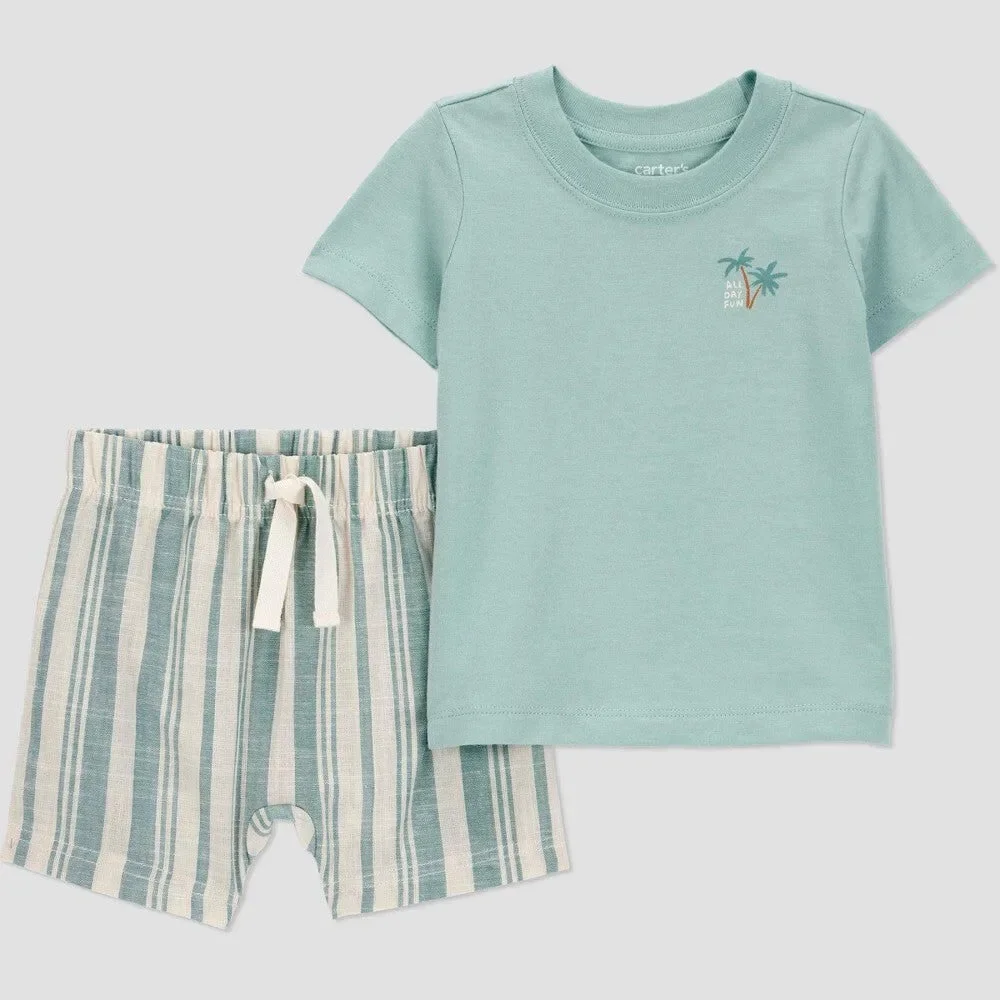 Carter's Baby Boys' 6M Striped Surf Top & Shorts Set